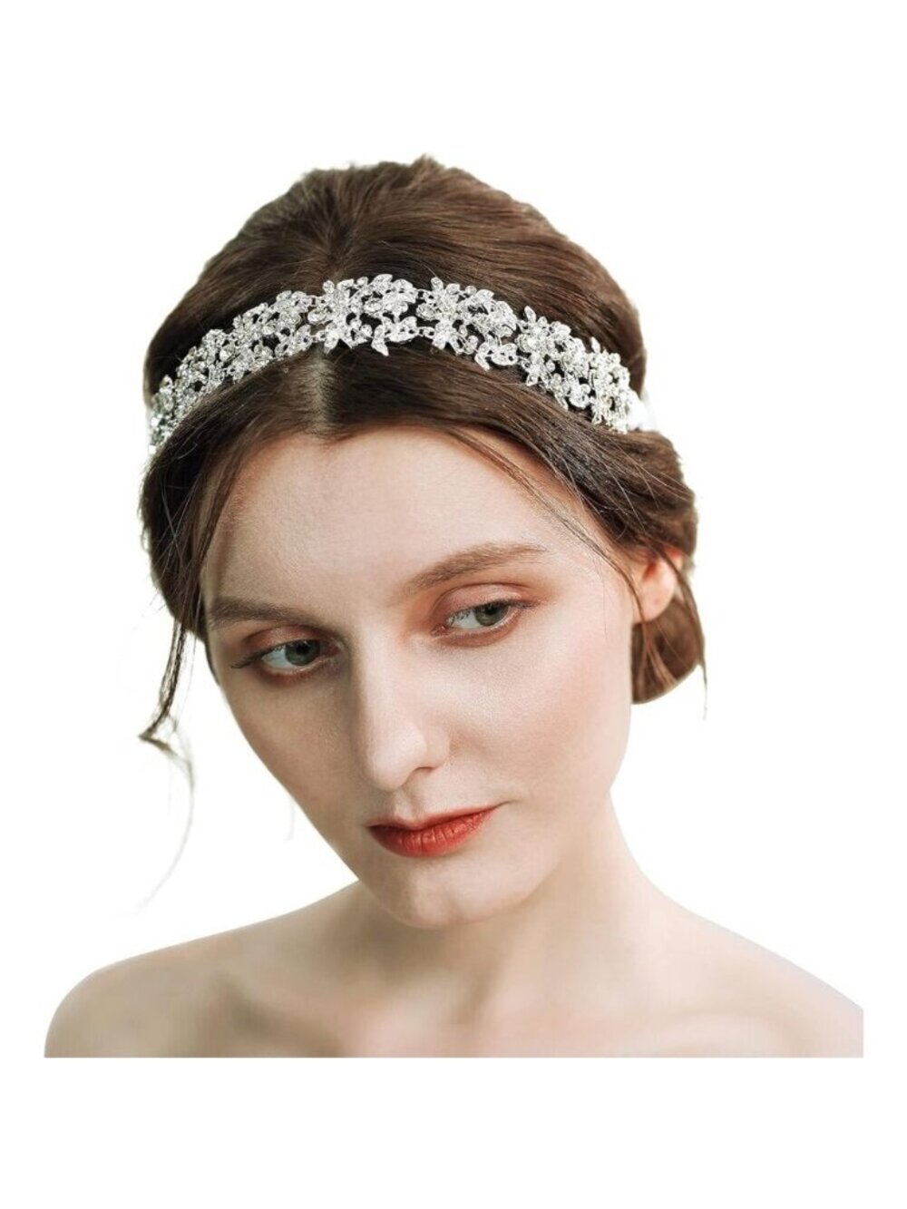 ❤️Women Sliver Bridal Handmade Wedding Party Hairband  Austrian Crystal Floral